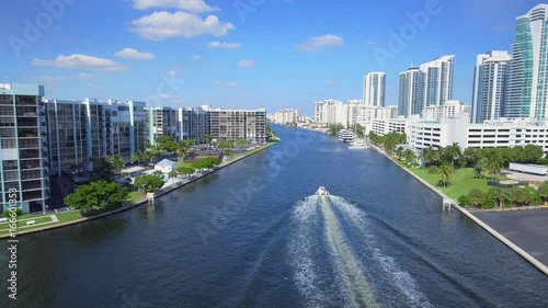 Beautiful Aerial shot of intracoastal waterway in Florida photo