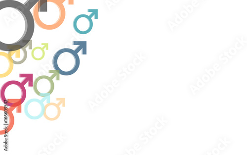 Hintergrund aus bunten Symbolen Geschlecht männlich