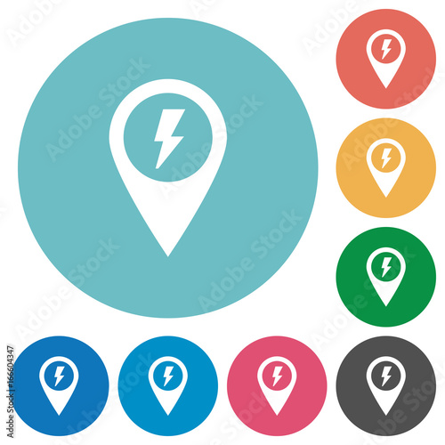 Fast aproach GPS map location flat round icons