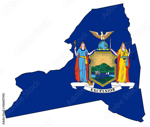 New York State Outline Map and Flag