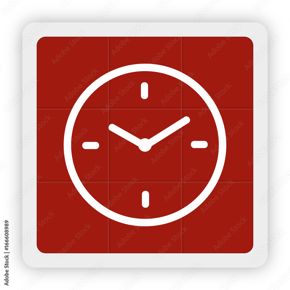 Red Icon Schaltfläche - Uhr