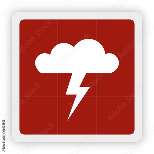 Red Icon Schaltfläche - Gewitterwolke