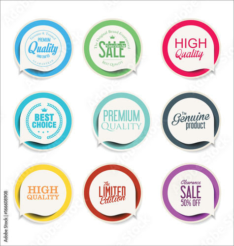 Abstract modern vector label collection