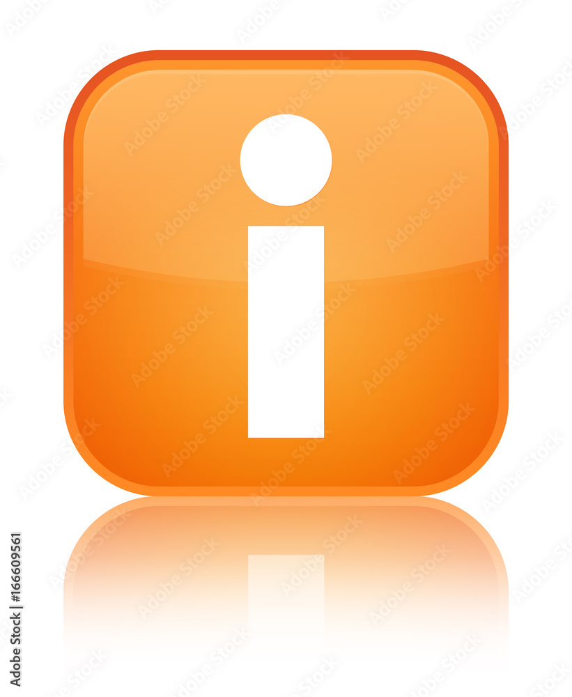 Info icon special orange square button Info icon special orange square button