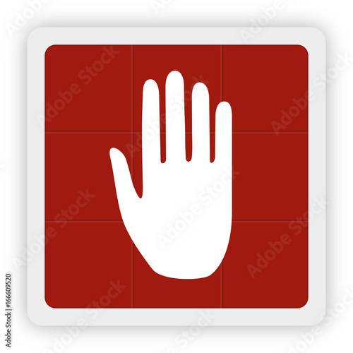 Red Icon Schaltfläche - Handfläche
