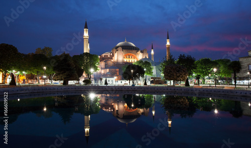 Hagia Sophia Mosque at the twilight photo