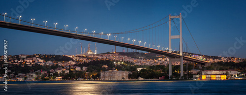 Fotografie, Tablou Illuminated First Bosphorus Bridge