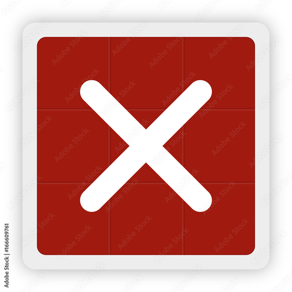 Obraz premium Red Icon Schaltfläche - Kreuz