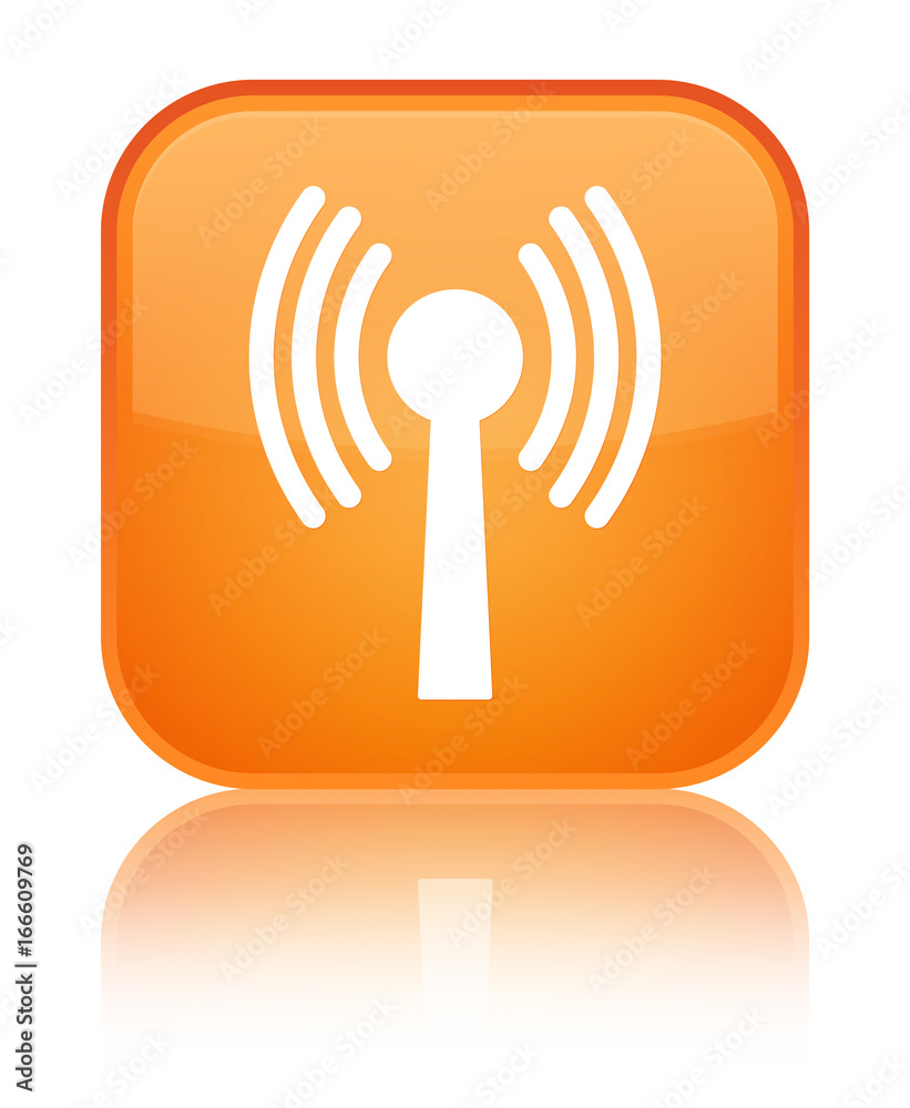 Wlan network icon special orange square button Wlan network icon special orange square button
