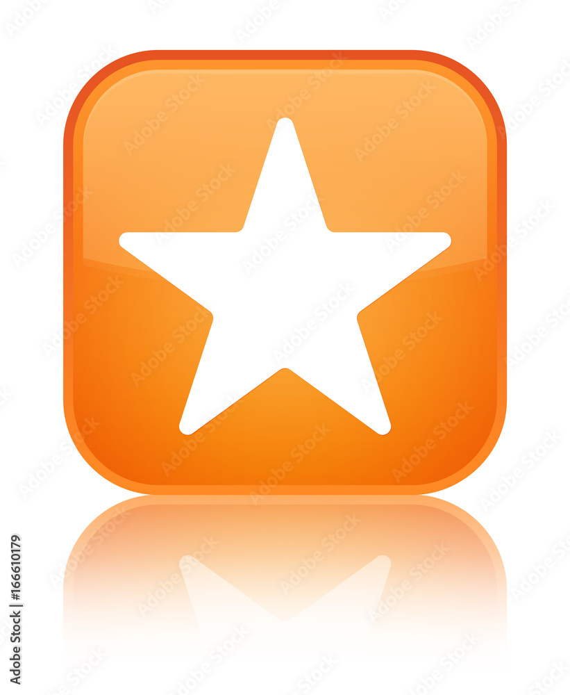 Star icon special orange square button Star icon special orange square button
