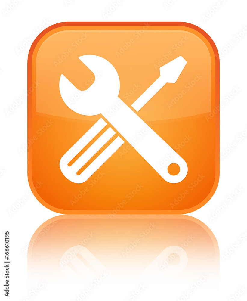 Tools icon special orange square button Tools icon special orange square button