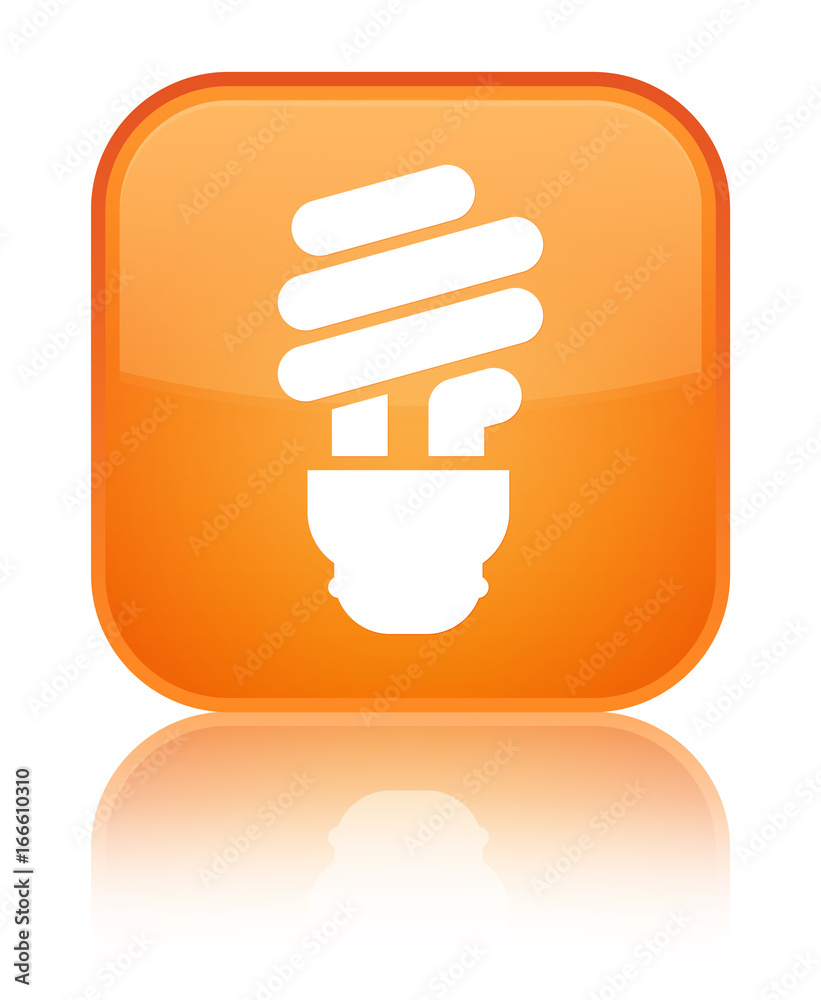 Bulb icon special orange square button Bulb icon special orange square button