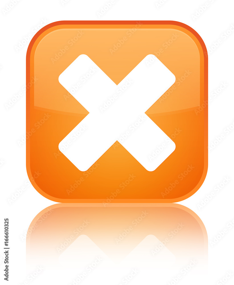 Obraz premium Cancel icon special orange square button