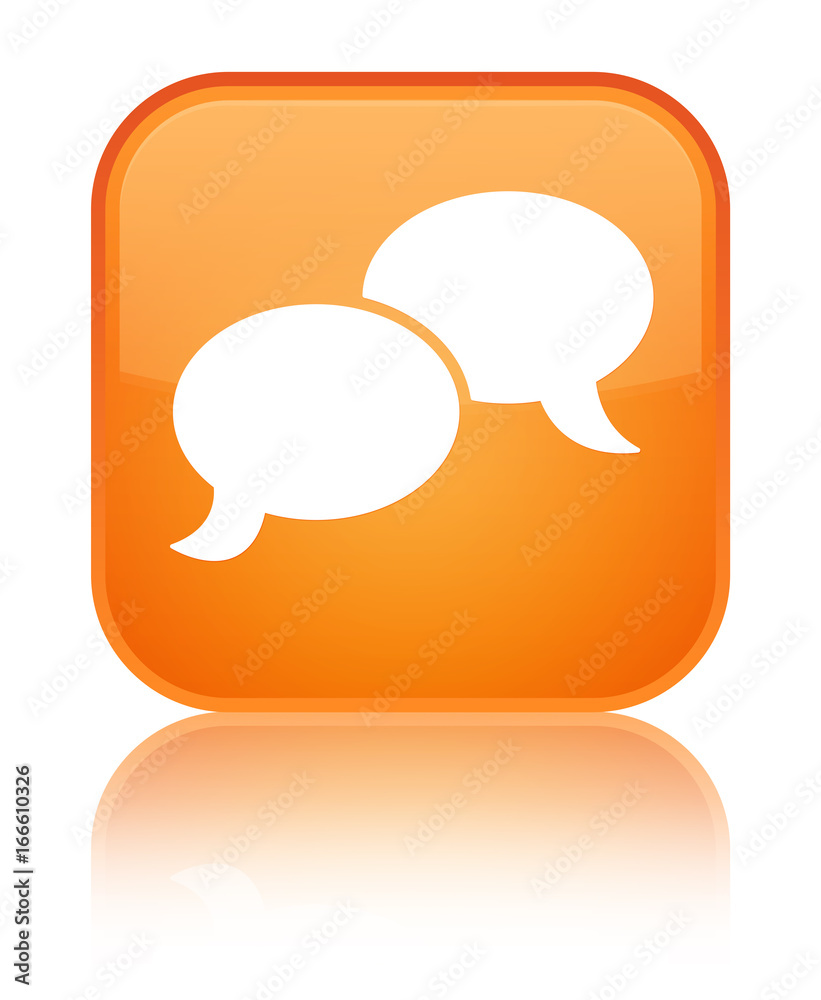 Chat bubble icon special orange square button Chat bubble icon special orange square button
