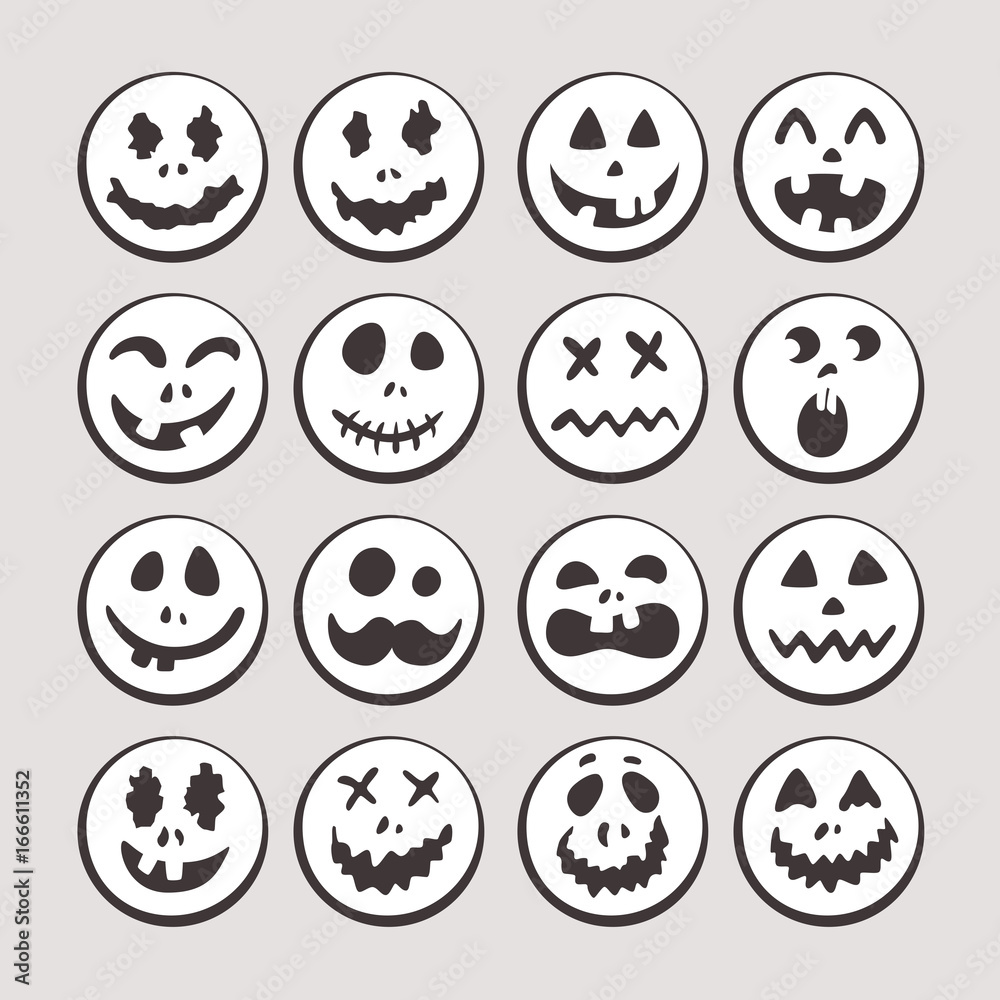 Set of Graphic Emoticons. Collection of Emoji. Smile icons. Isolated vector illustration on white background Set of Graphic Emoticons. Collection of Emoji. Smile icons. Isolated vector illustration on white background