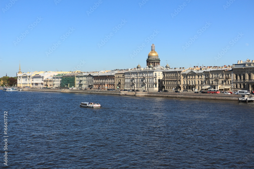 Russia, St. Petersburg, the embankment of the Neva River