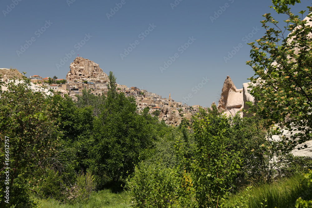 Uchisar and Pigeons Valley in Cappadocia, Turkey