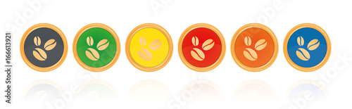 Coffee Beans - Bronze Buttons