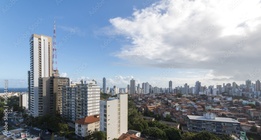 Urban social contrast in the city Salvador Bahia Brazil