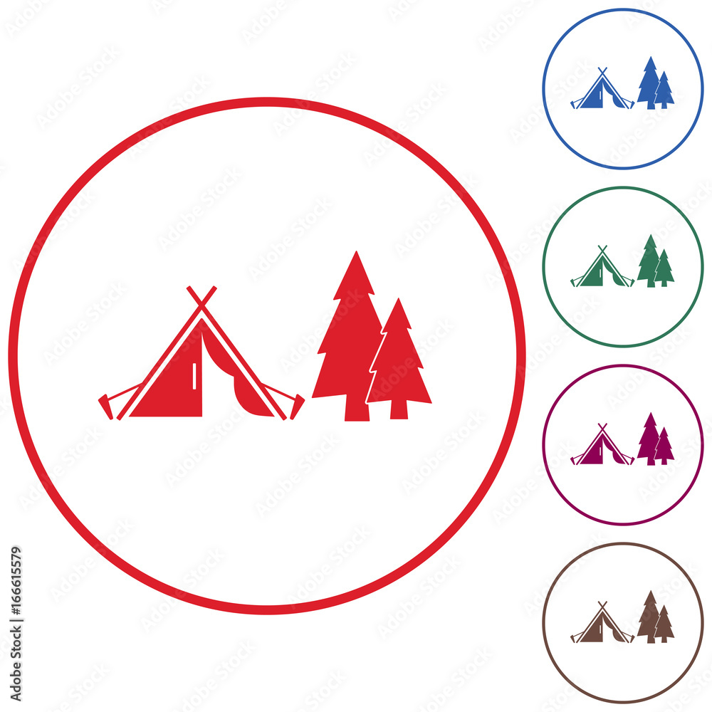 Stylized icon of tourist tent Stylized icon of tourist tent