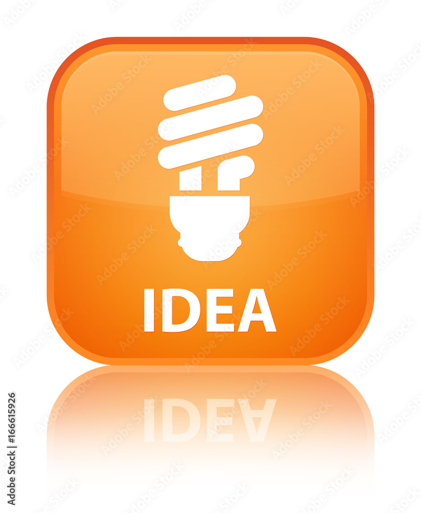 Idea (bulb icon) special orange square button Idea (bulb icon) special orange square button