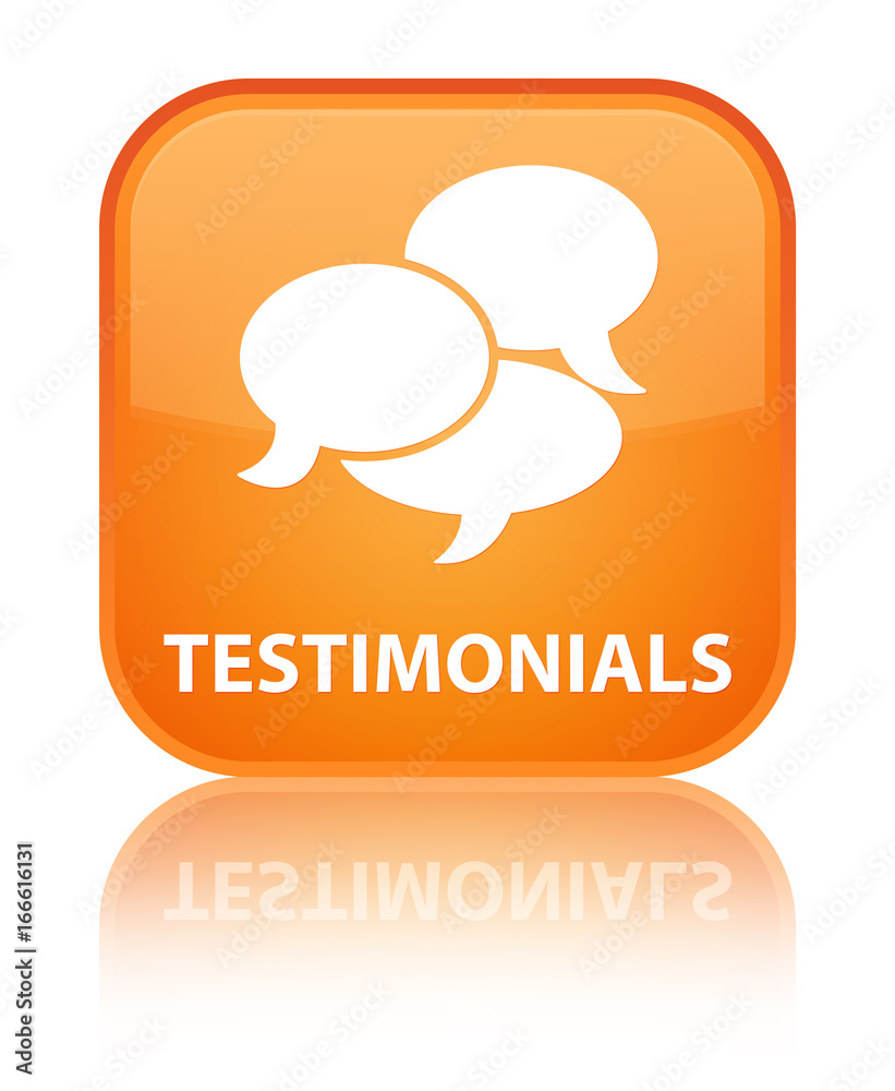 Testimonials (comments icon) special orange square button Testimonials (comments icon) special orange square button