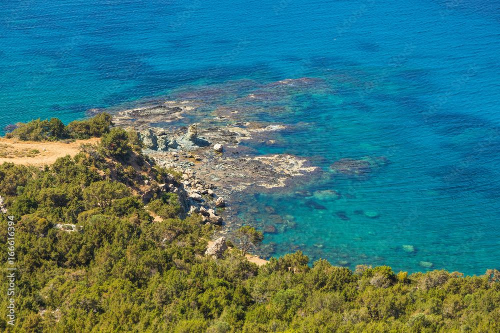 View of the coast of the peninsula of Akamos, Cyprus