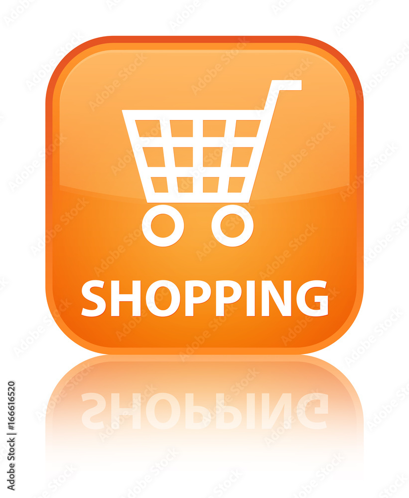Shopping special orange square button Shopping special orange square button