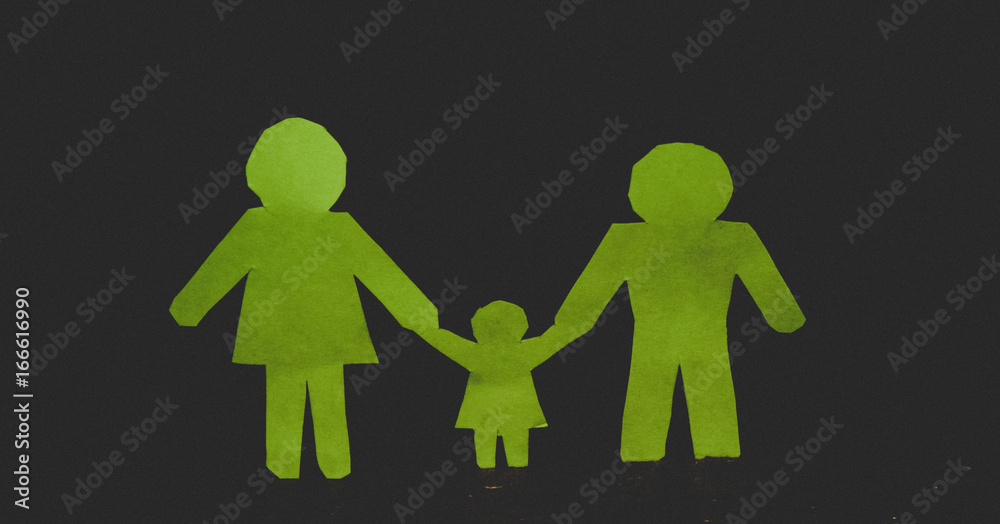 Cutout of a paper family