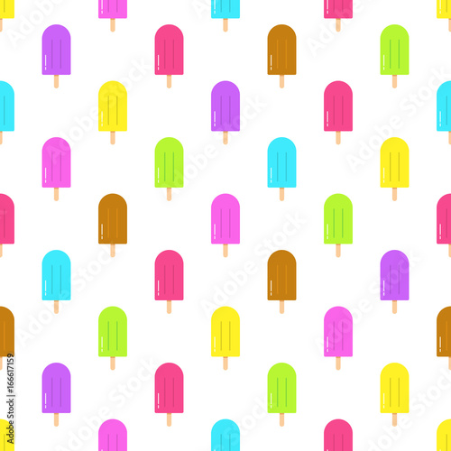 Ice cream icon seamless pattern with different colors.