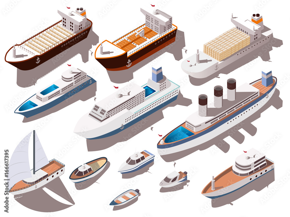 Obraz premium Ships Isometric Set