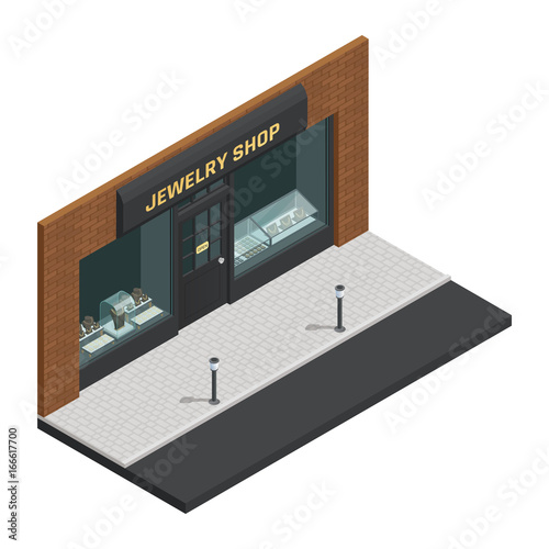 Jewelry Shop Isometric Composition
