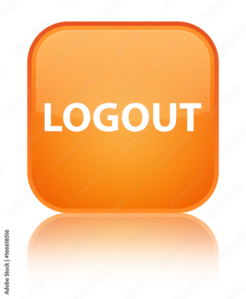 Logout special orange square button Logout special orange square button