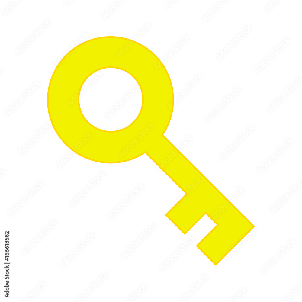 Golden Key Icon Isolated, Concept - Solution, Access, Unlock Golden Key Icon Isolated, Concept - Solution, Access, Unlock