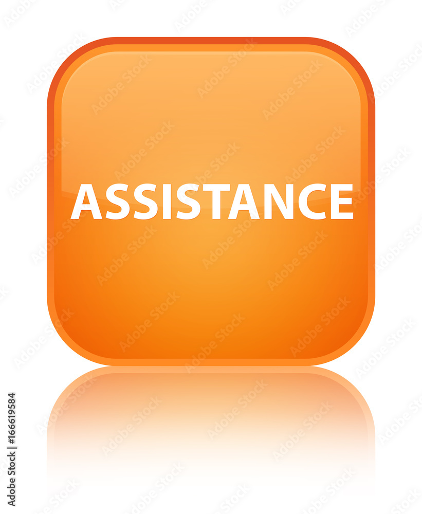 Assistance special orange square button Assistance special orange square button