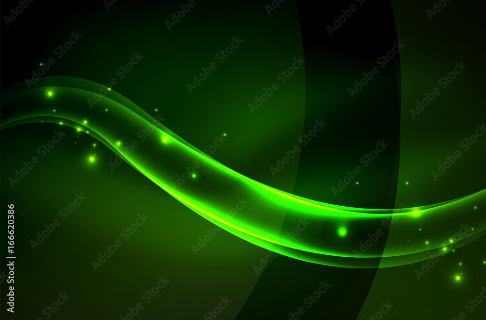 Obraz premium Vector glowing wave, smoke