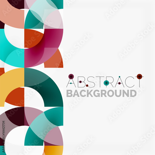 Colorful rings on grey background  modern geometric pattern design