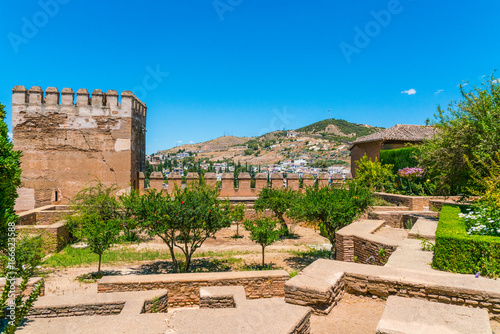 Granada, Spain, juli 1, 2017: View on Granada from the old city of La Alhambra