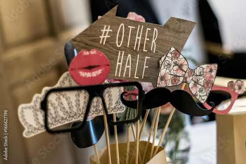 Retro Party set Glasses, hats, lips, mustaches, masks design photo booth party wedding funny pictures