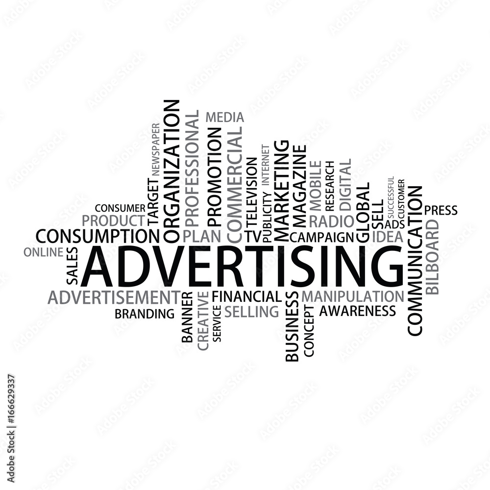 Fototapeta premium Advertising Tag Cloud, vector