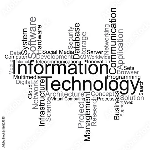 Information Technology word cloud, vector