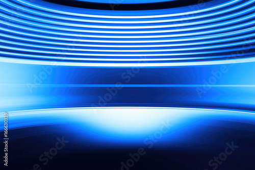 Curved blue abstract virtual reality background