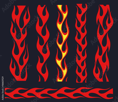 Canvas-taulu Red flame elements for the endless border