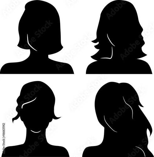 Women heads silhouettes