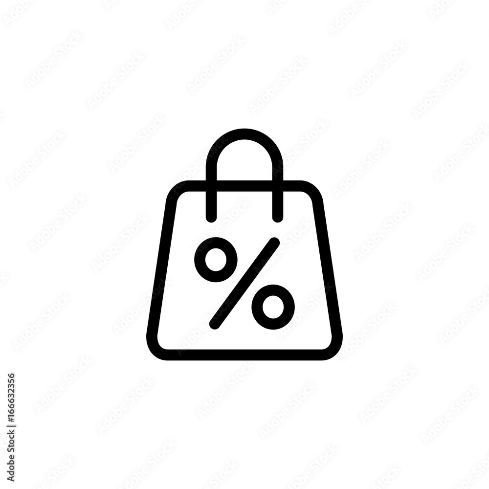 purse sale bag line black icon purse sale bag line black icon