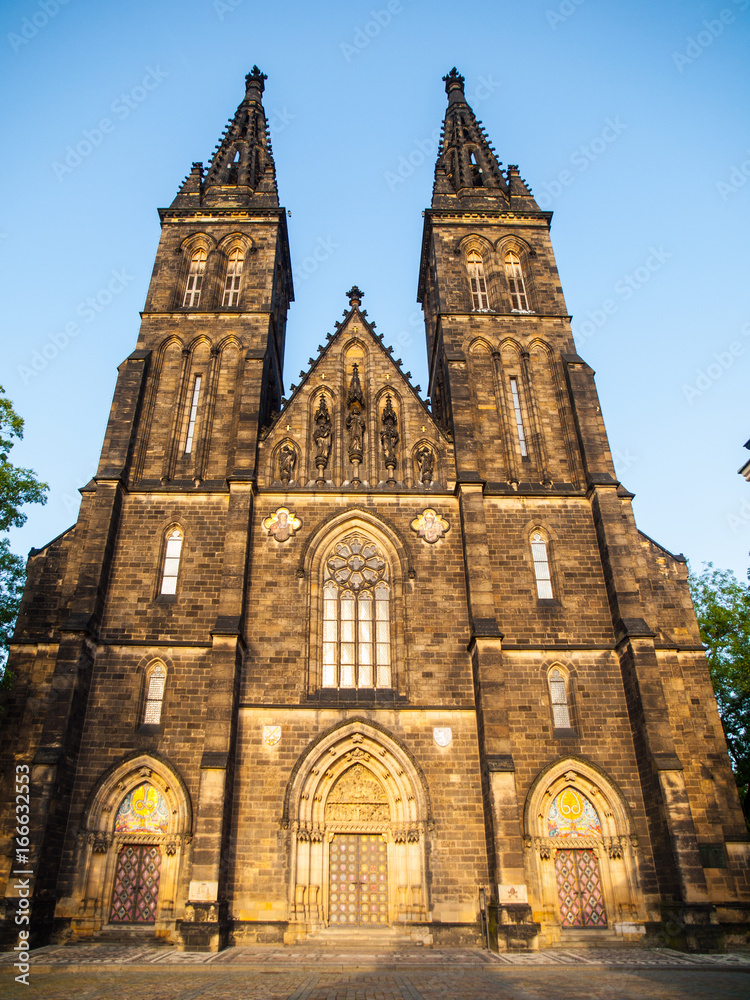 Basilica of Saint Peter and Paul in Vysehrad complex, Prague, Czech Republic. Basilica of Saint Peter and Paul in Vysehrad complex, Prague, Czech Republic.