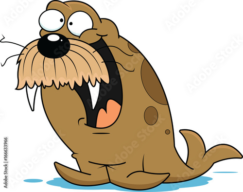 Funny Cartoon Walrus
