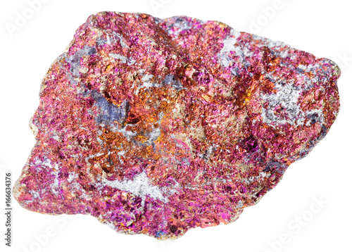 rough red Chalcopyrite stone isolated