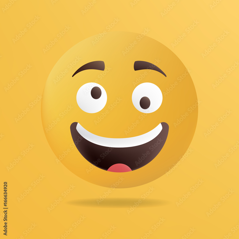 Fototapeta premium Vector illustration. Crazy emoticon face