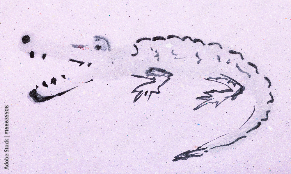 Fototapeta premium sketch of crocodile